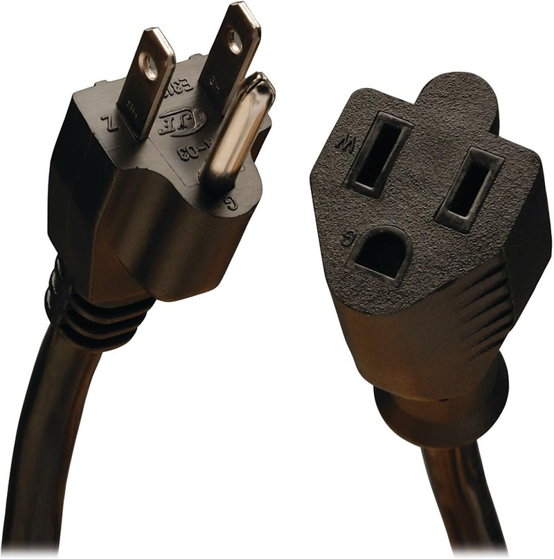 TRIPPLITE كابل تمديد الطاقة، ثقيل الوزن، 14AWG، 5-15P إلى 5-15R، 15A، 25' (P024-025) أسود - Image 1